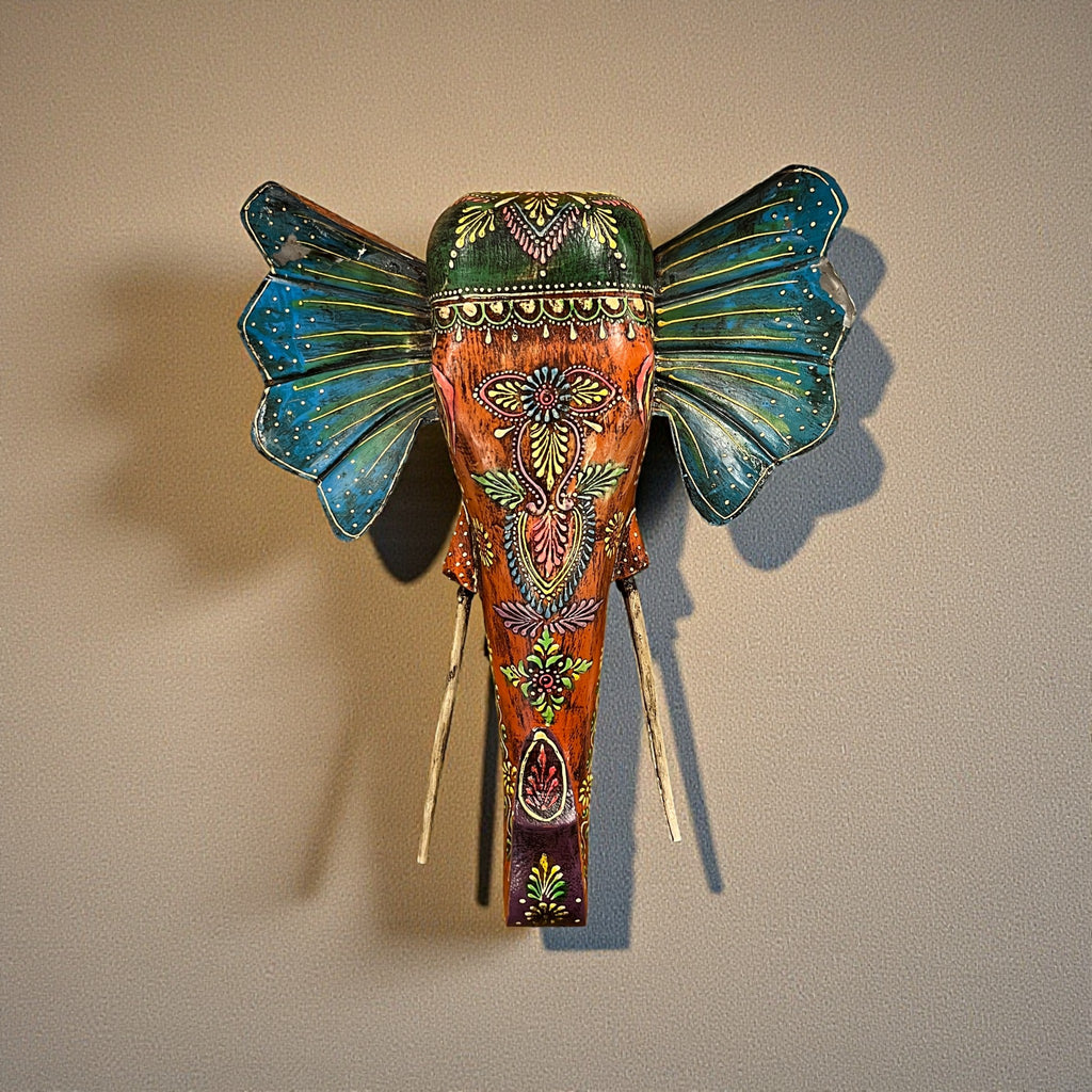 Handcrafted Decorative Elephant Head Wall Art