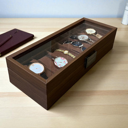 6-Slot Wooden Watch Box