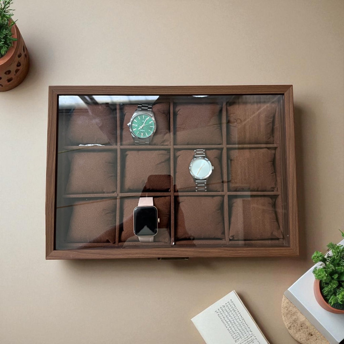 12 Slot Wooden Watch Box