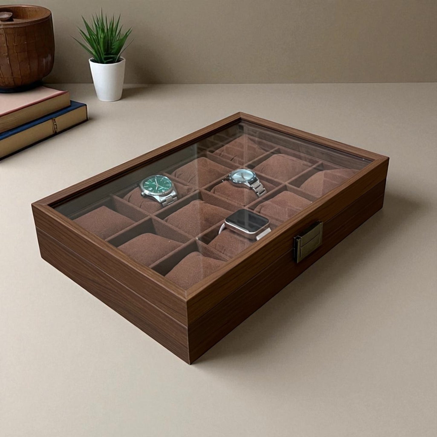 12 Slot Wooden Watch Box