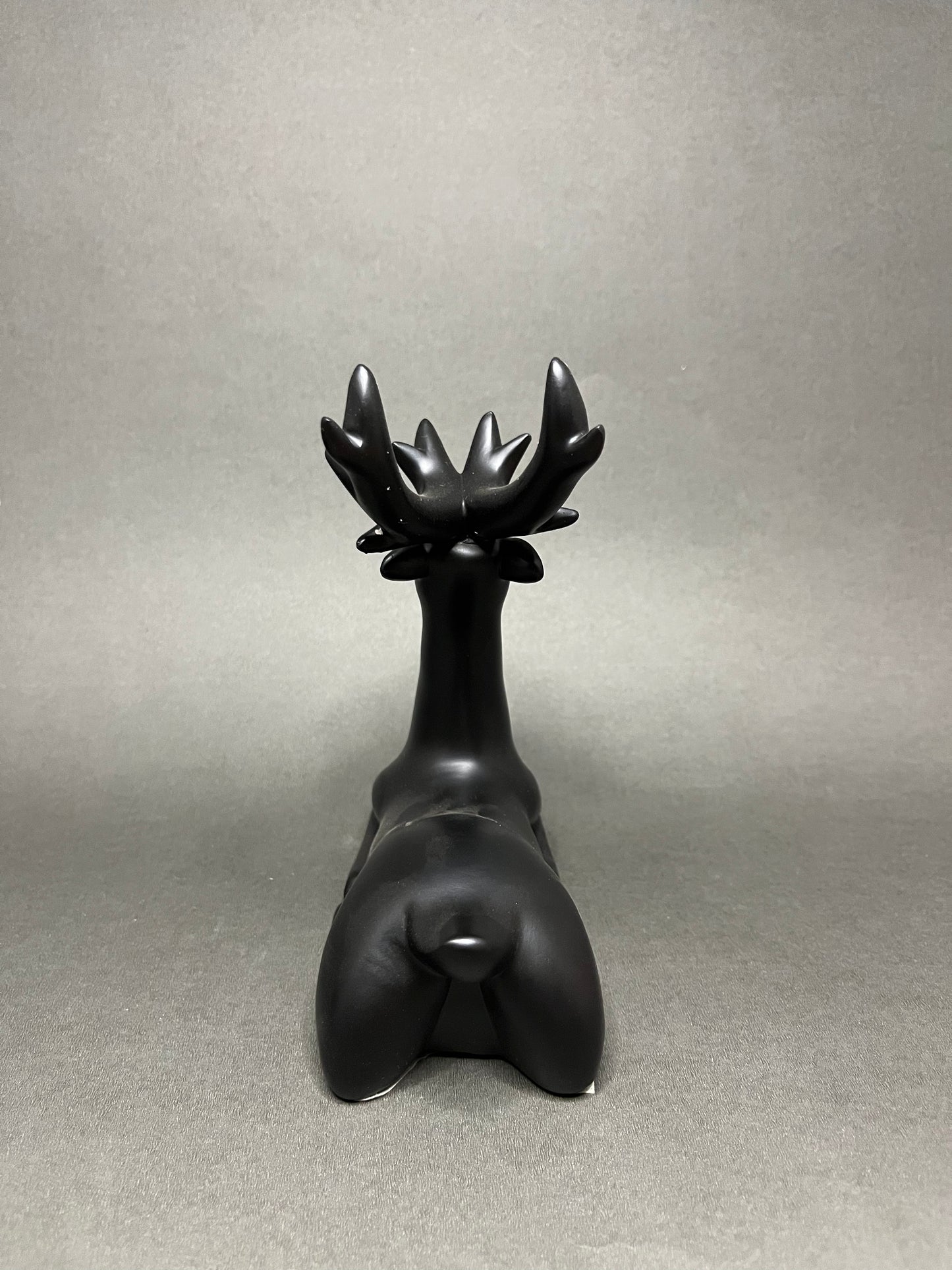 Sleek Black Deer Figurine Set