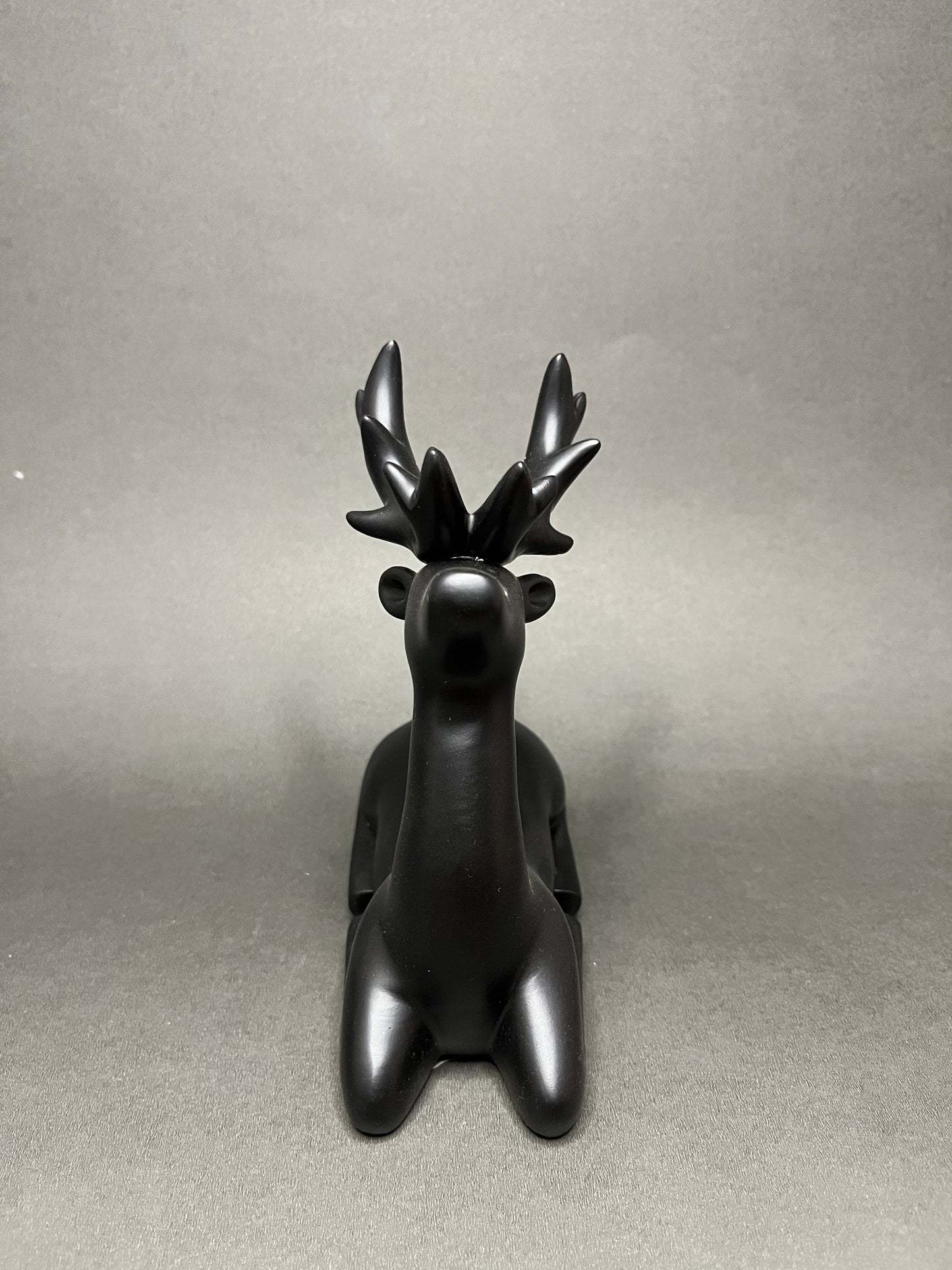 Sleek Black Deer Figurine Set
