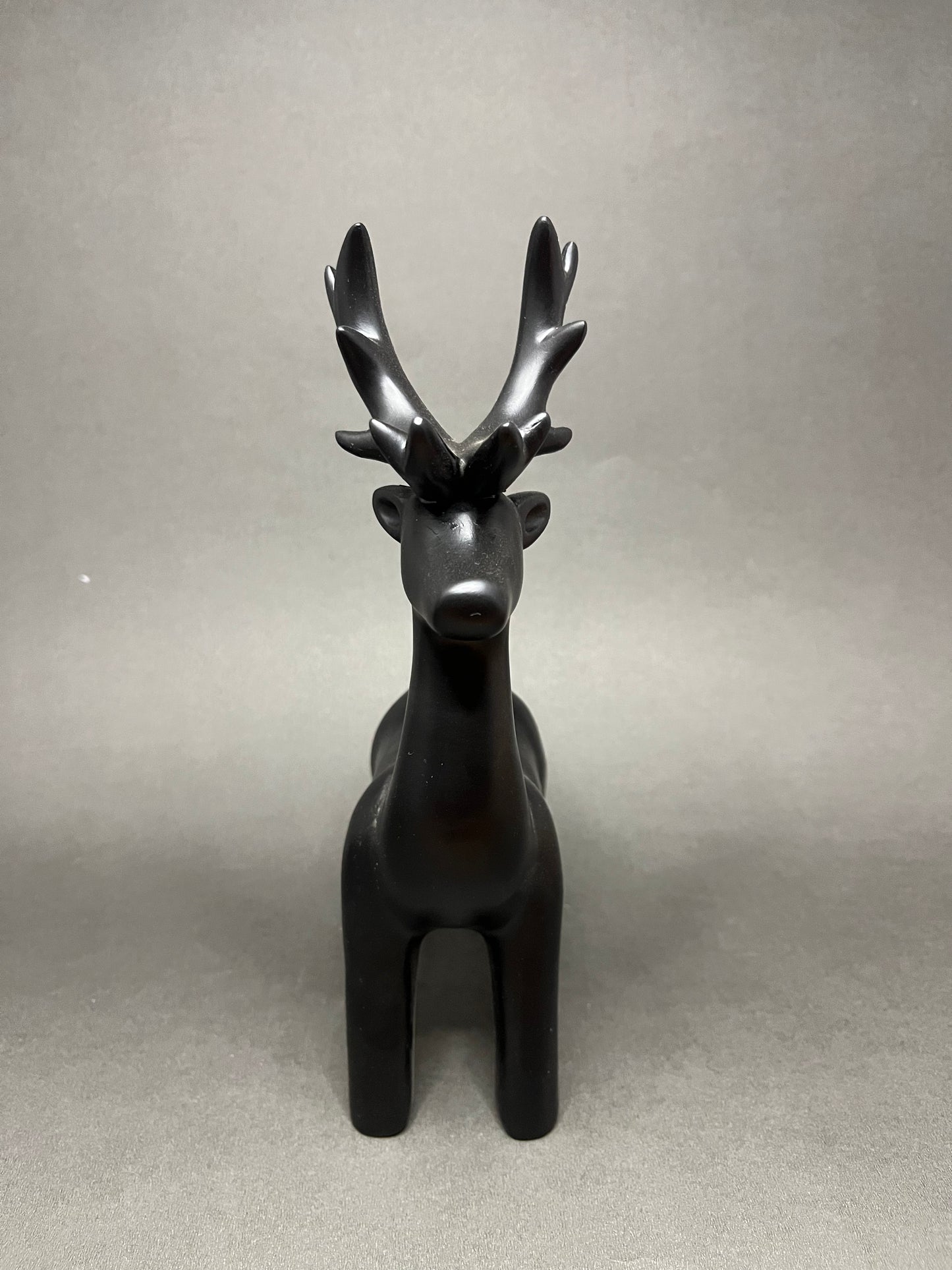 Sleek Black Deer Figurine Set
