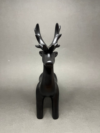 Sleek Black Deer Figurine Set