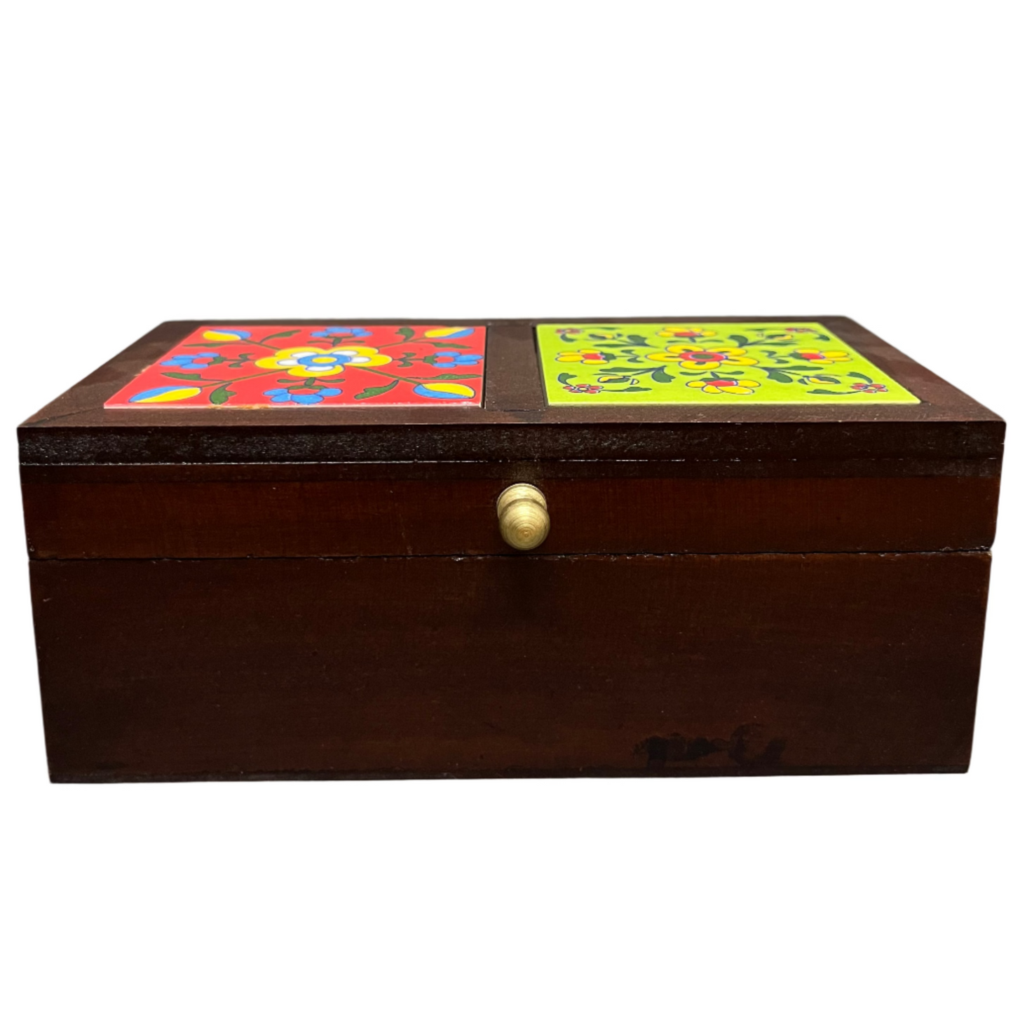 Handcrafted Wooden Storage Box (2 Tile)