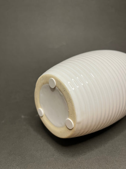 Modern Ceramic & Wood Vase Set