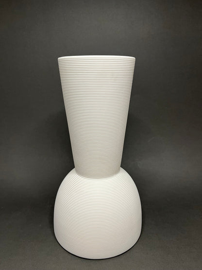 White Geo Vase - Hourglass