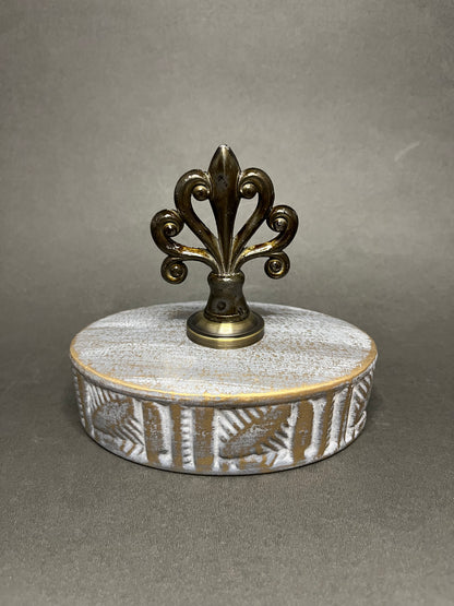 Vintage Leaf-Embossed Decorative Jar