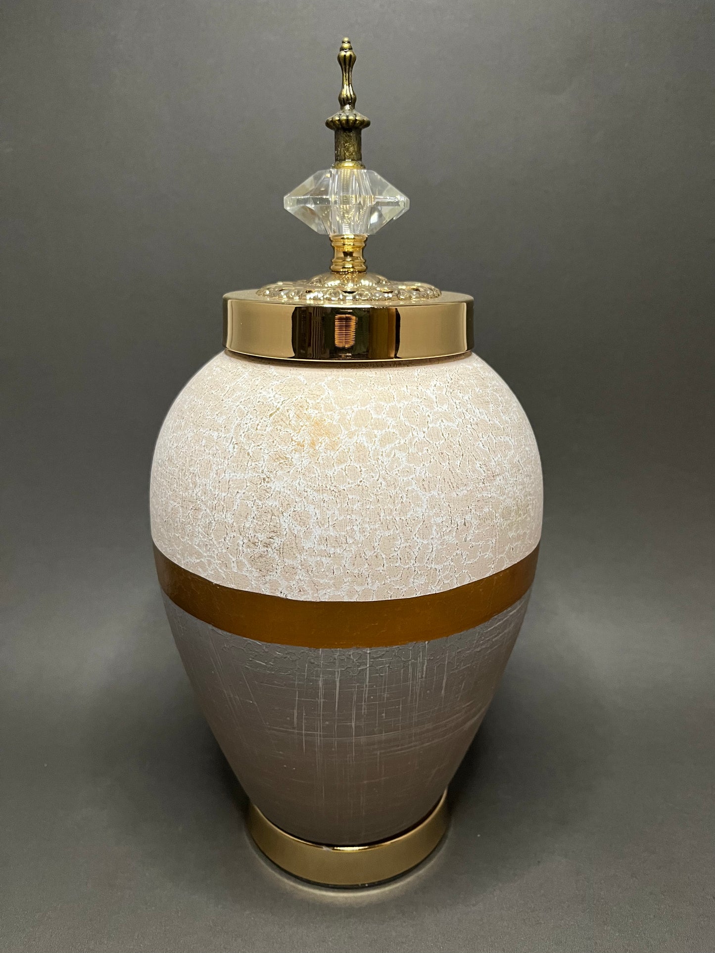 Luxe Gold & Crystal Decorative Jar