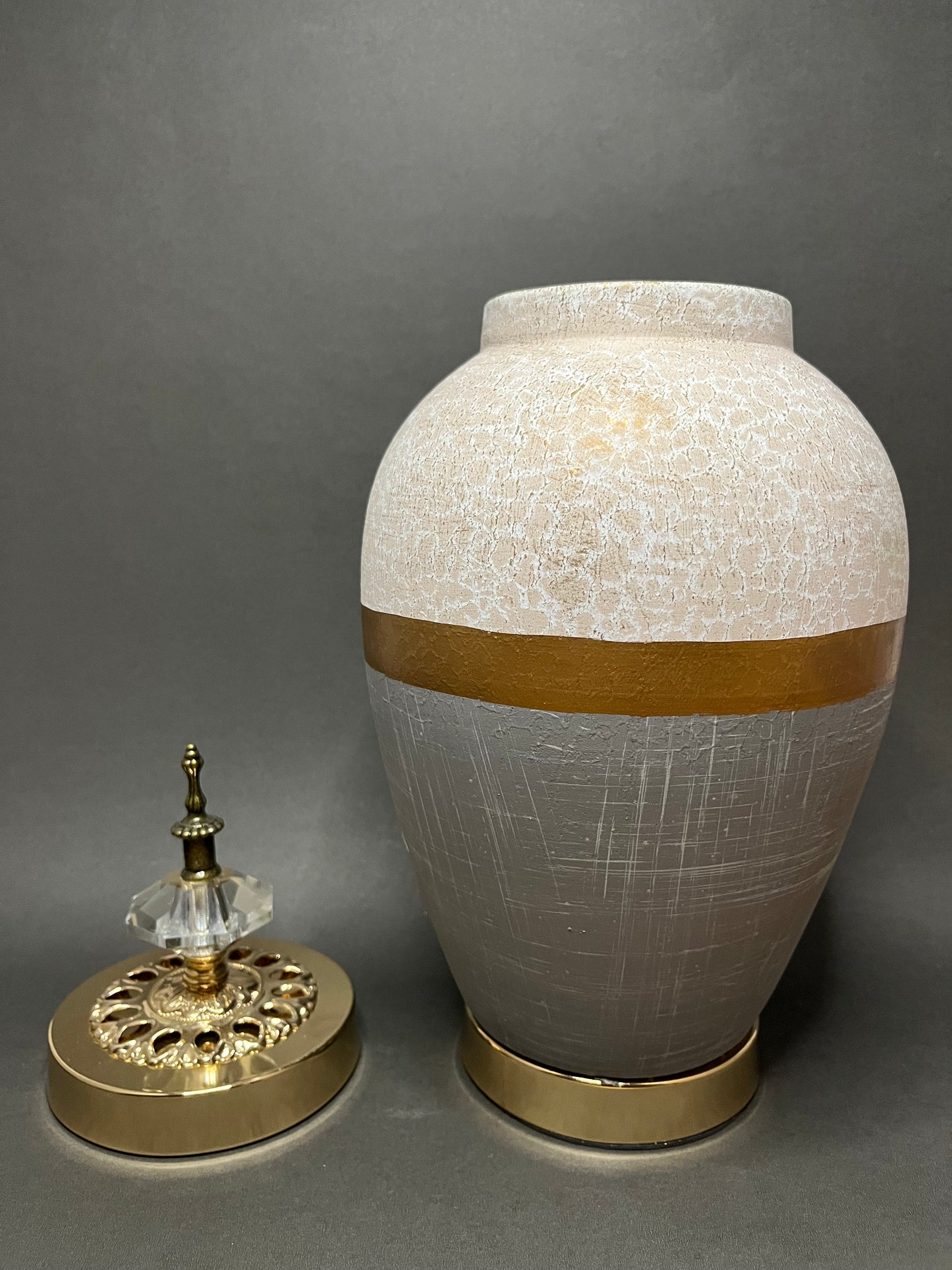 Luxe Gold & Crystal Decorative Jar