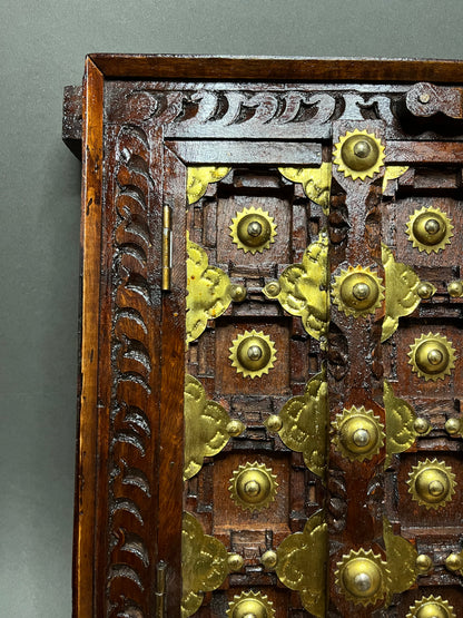 Handcrafted Wooden Temple Door Wall Decor