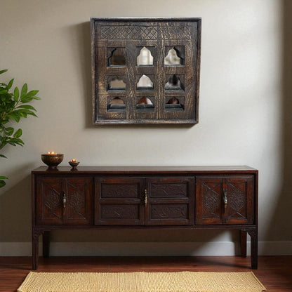 Jaali Charm Mirror - Brown