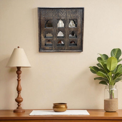 Jaali Charm Mirror - Brown
