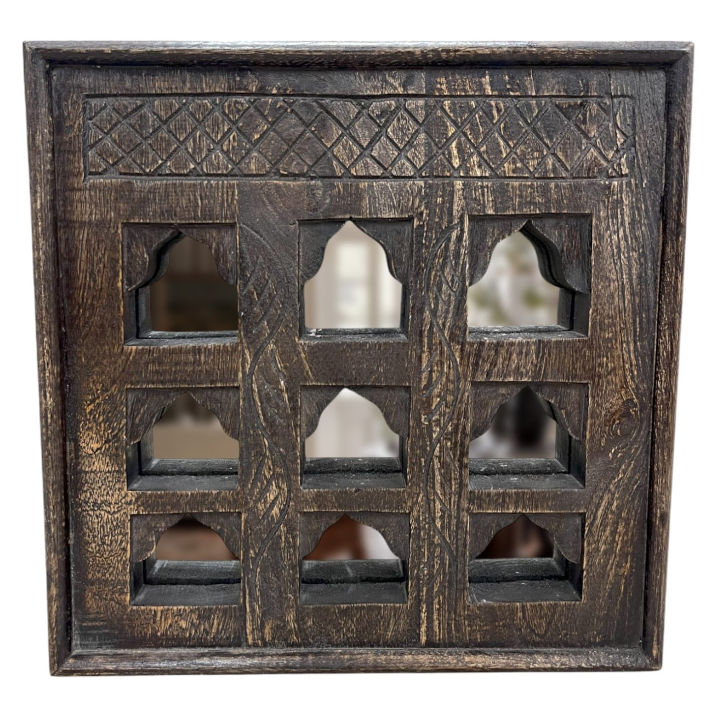Jaali Charm Mirror - Brown