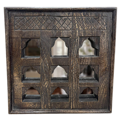 Jaali Charm Mirror - Brown