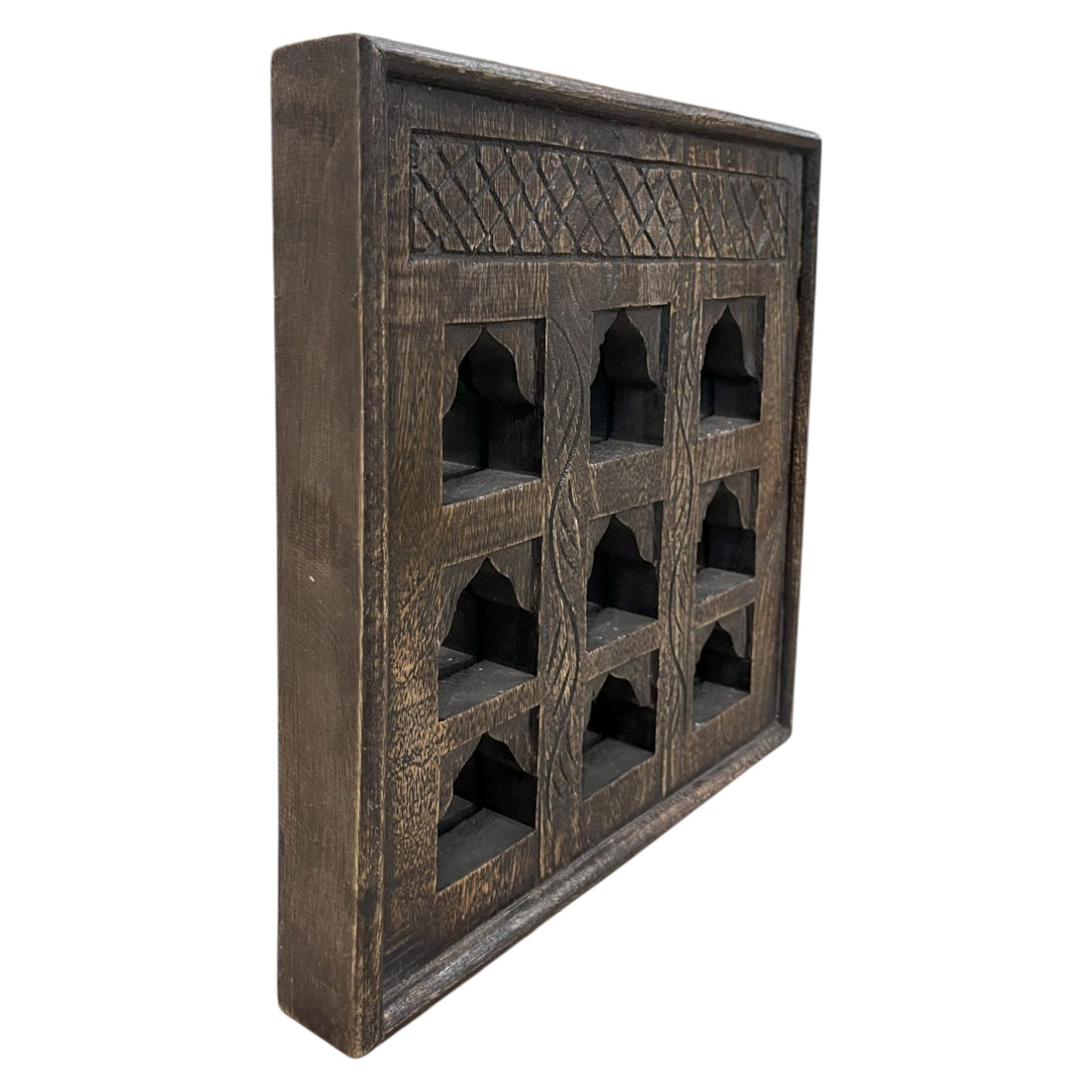 Jaali Charm Mirror - Brown