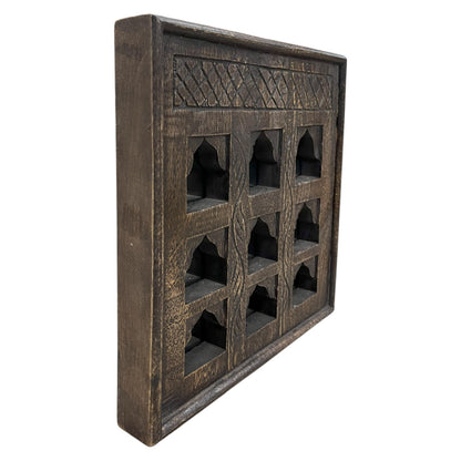 Jaali Charm Mirror - Brown
