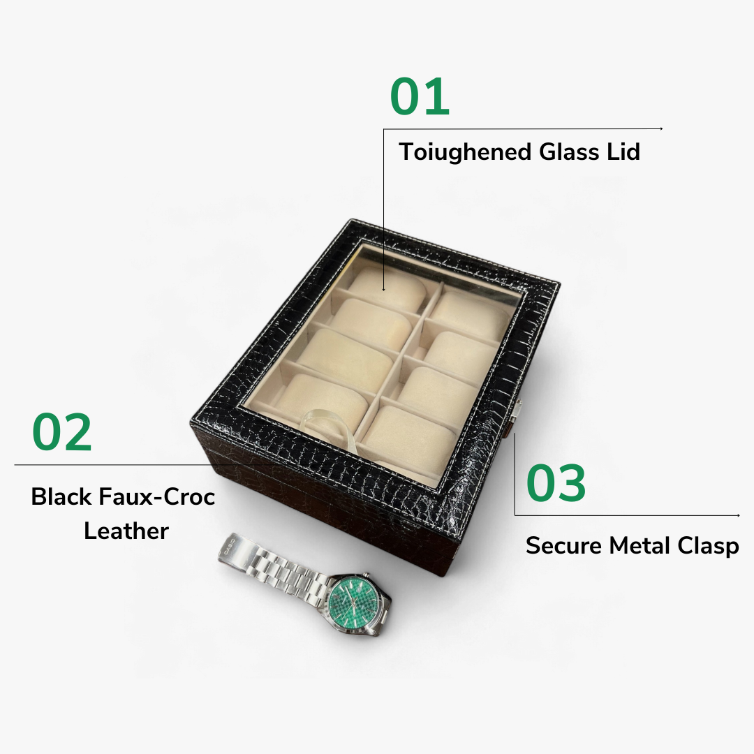 Leather Watch Box - 10 Slots