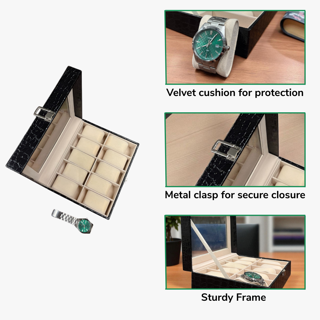 Leather Watch Box - 10 Slots