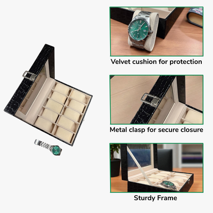 Leather Watch Box - 10 Slots