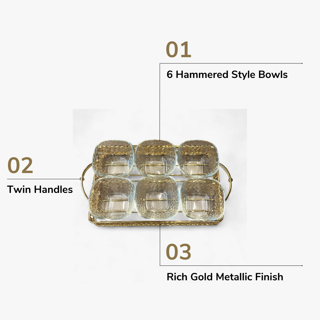 Metallic Gold Tray Set