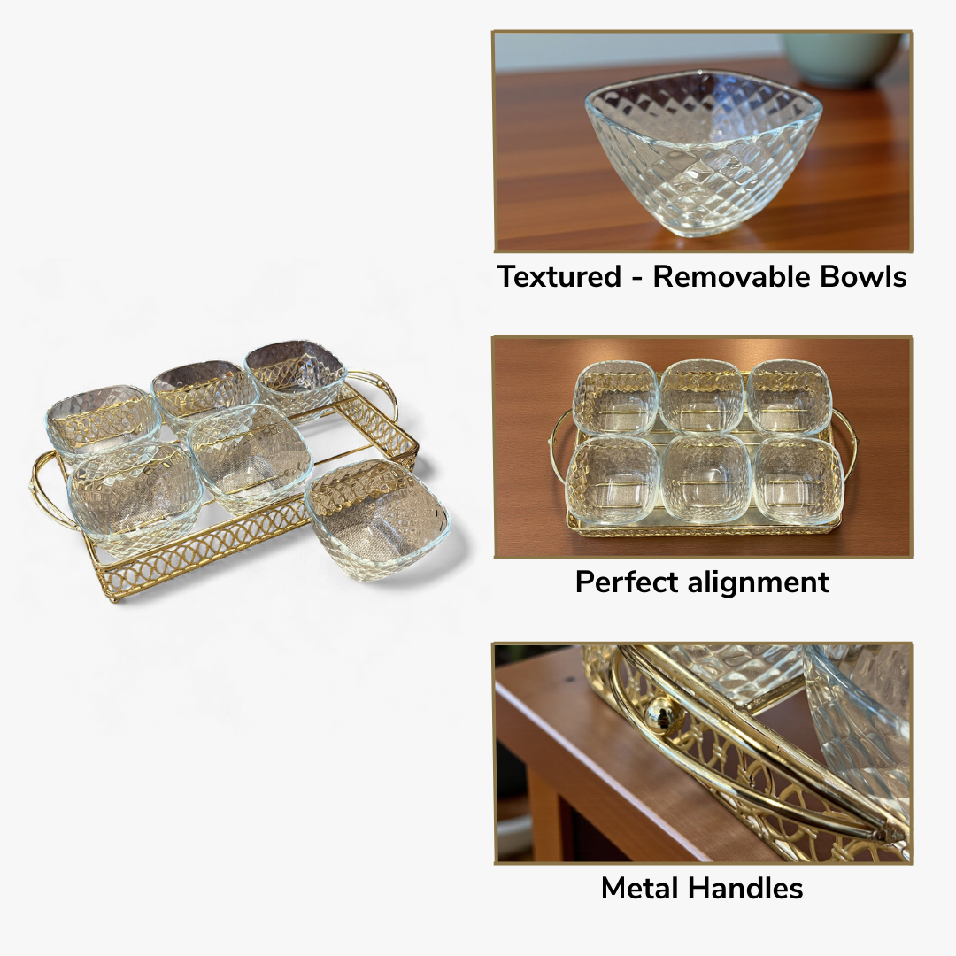 Metallic Gold Tray Set