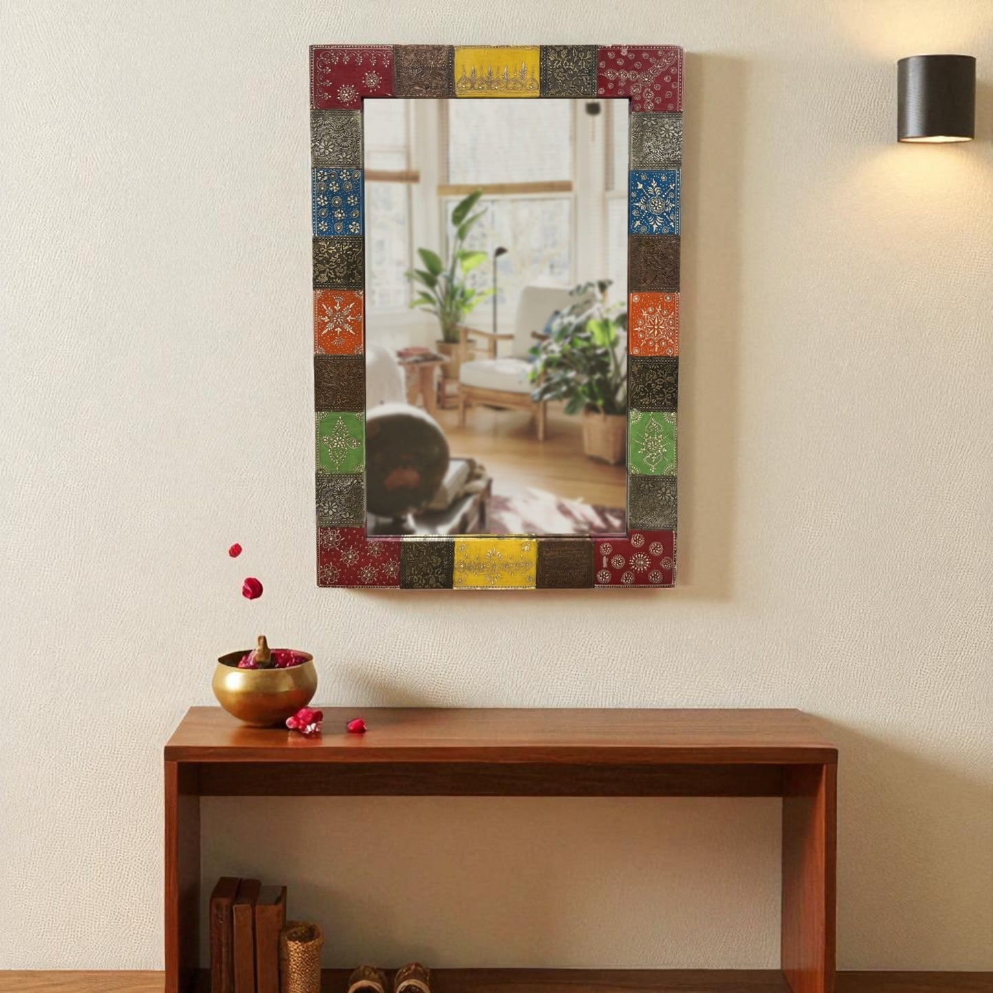 Multicolour Hand-Embossed Mirror