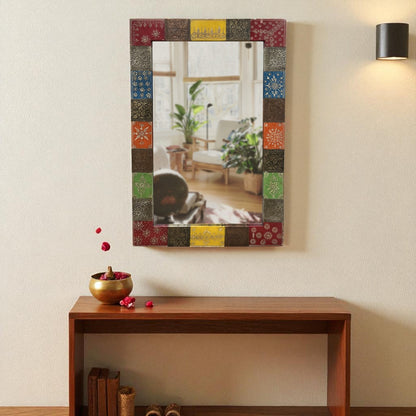 Multicolour Hand-Embossed Mirror