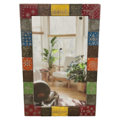 Multicolour Hand-Embossed Mirror