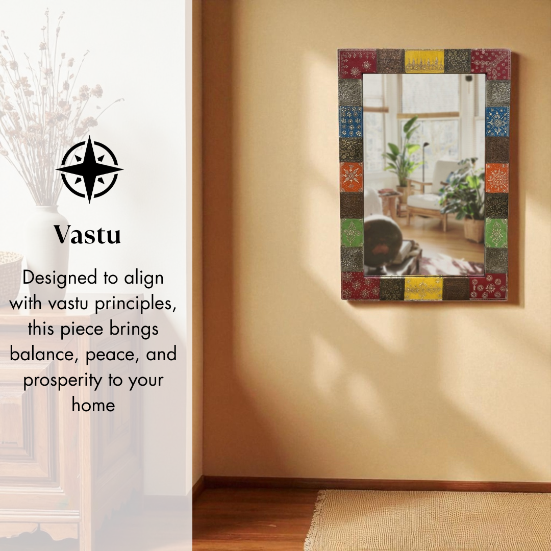 Multicolour Hand-Embossed Mirror