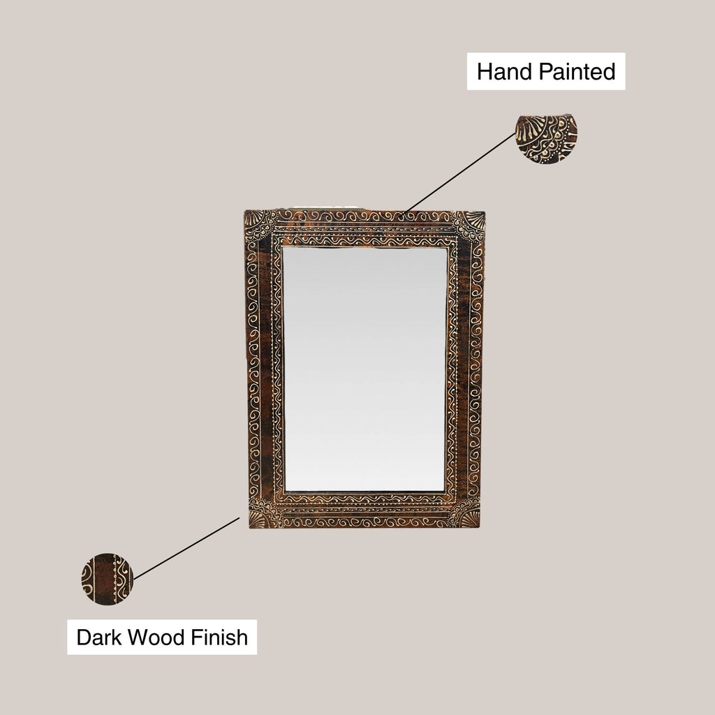 Brown Rectangle Mirror