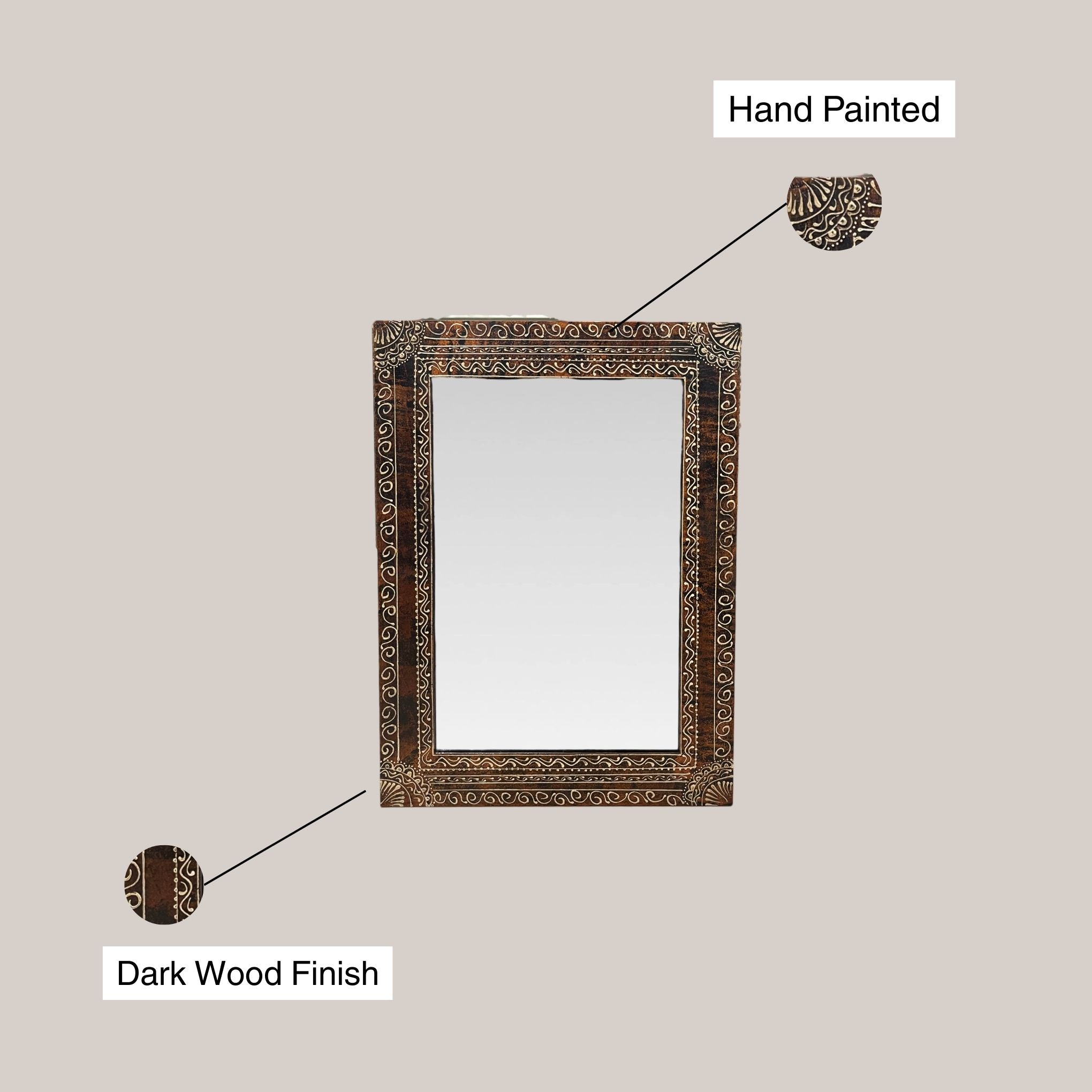 Brown Rectangle Mirror