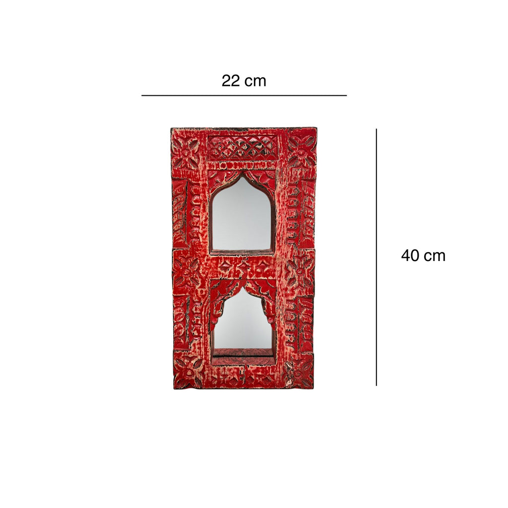 Small Jharokha Mirror (Red)