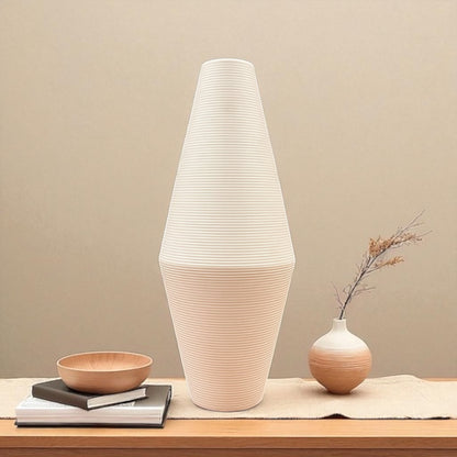 White Geo Vase - Arctic Lines