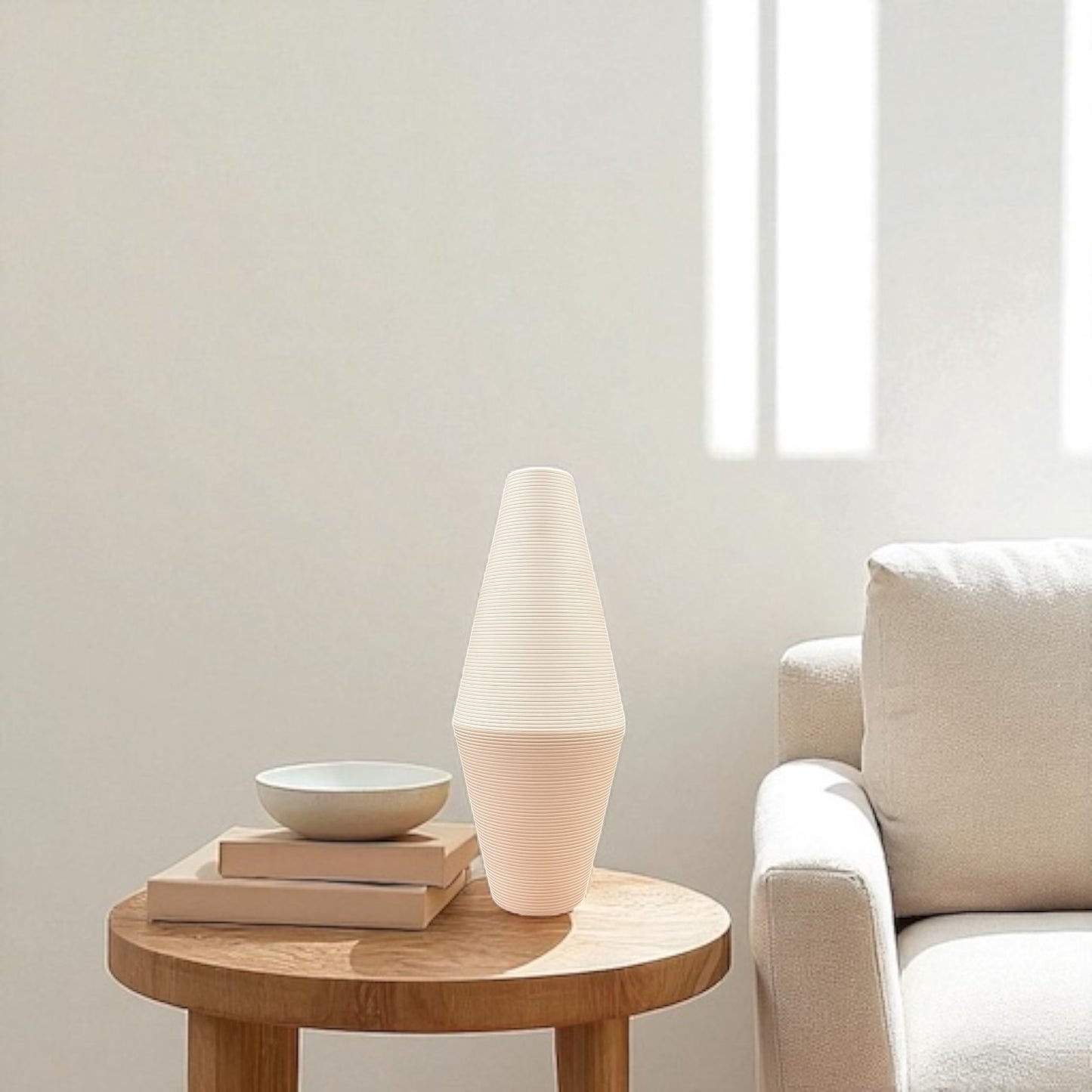 White Geo Vase - Arctic Lines