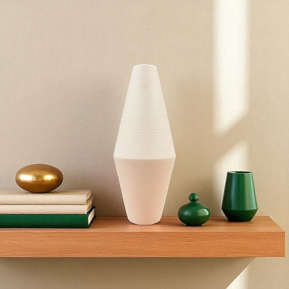 White Geo Vase - Arctic Lines