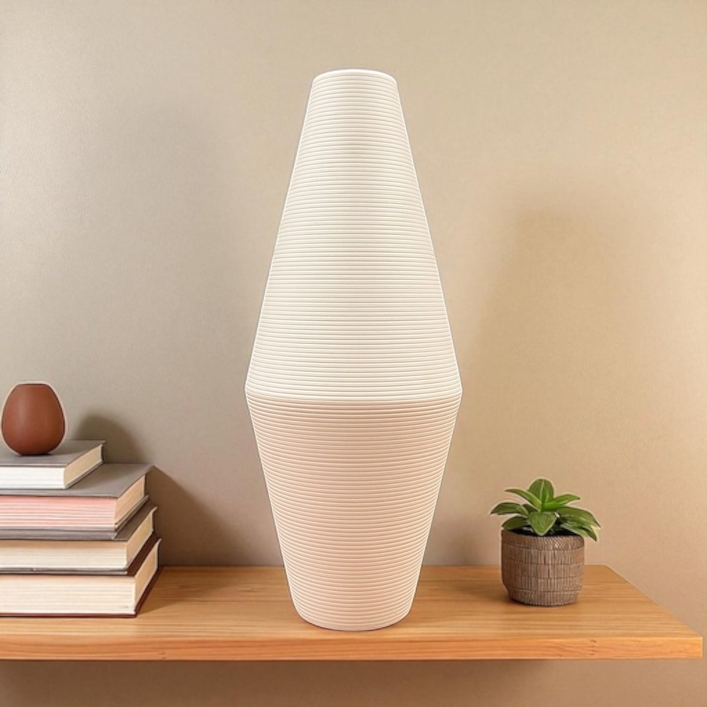 White Geo Vase - Arctic Lines