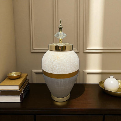 Luxe Gold & Crystal Decorative Jar