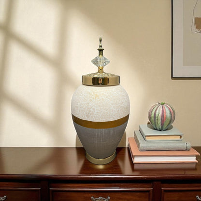 Luxe Gold & Crystal Decorative Jar