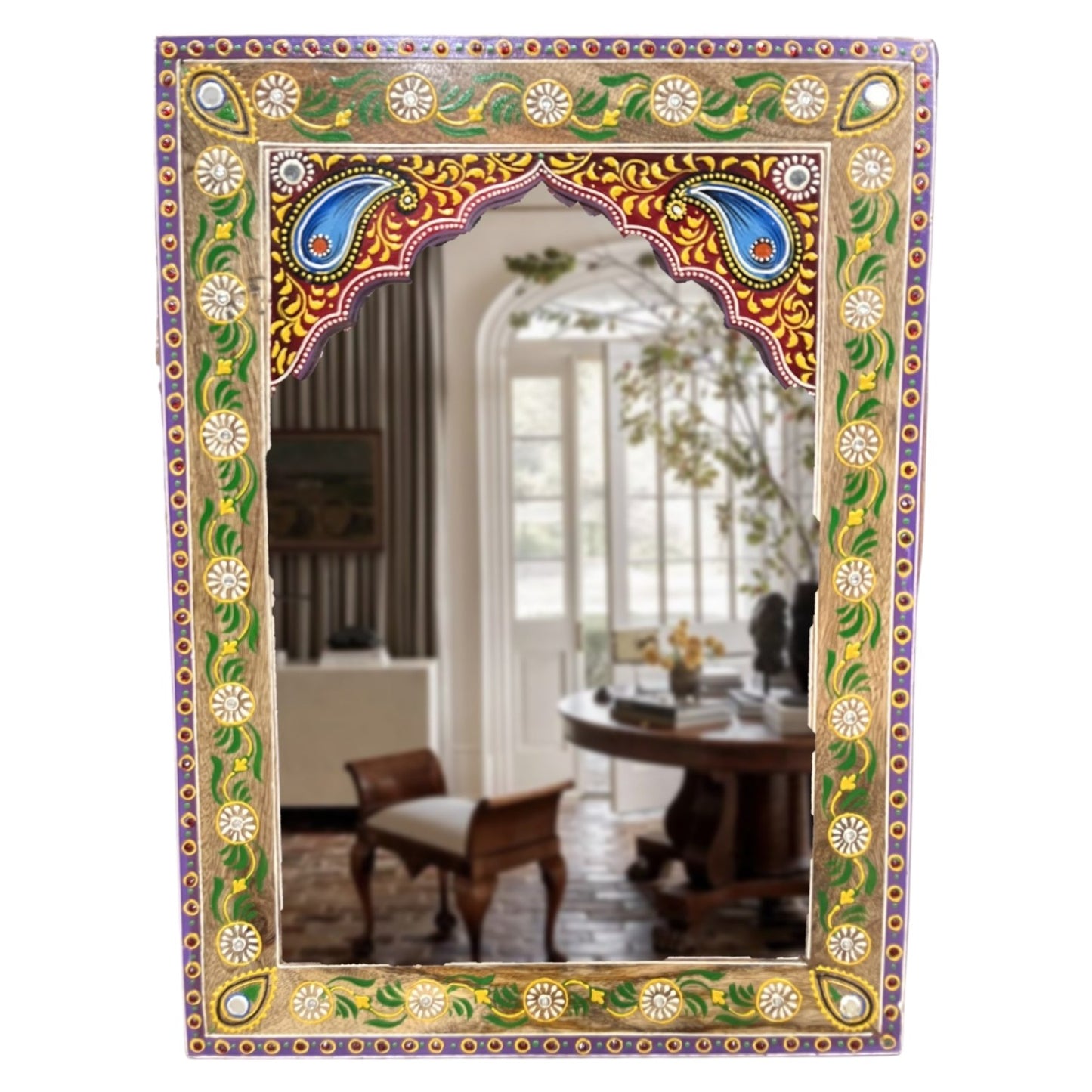 Jharokha Mirror with pearls