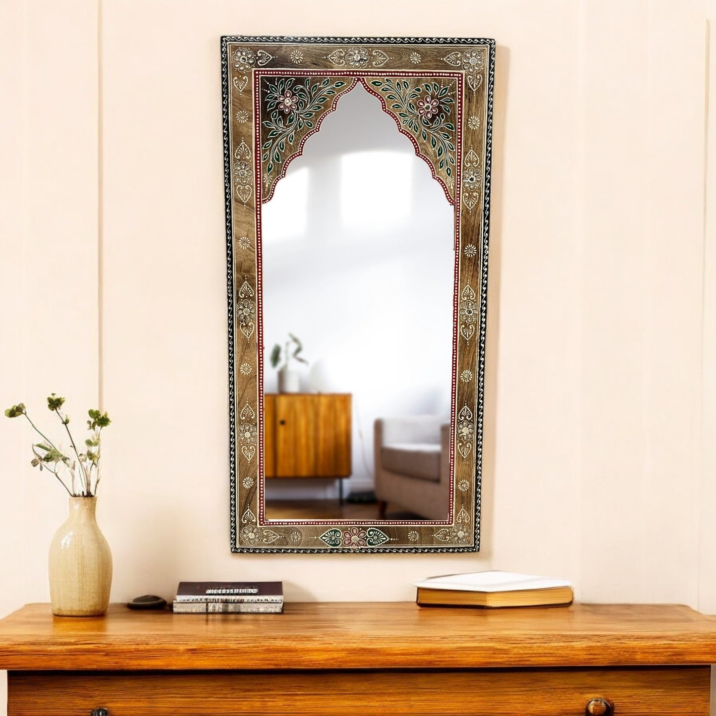 Arch Hand Painted Wall Mirror
