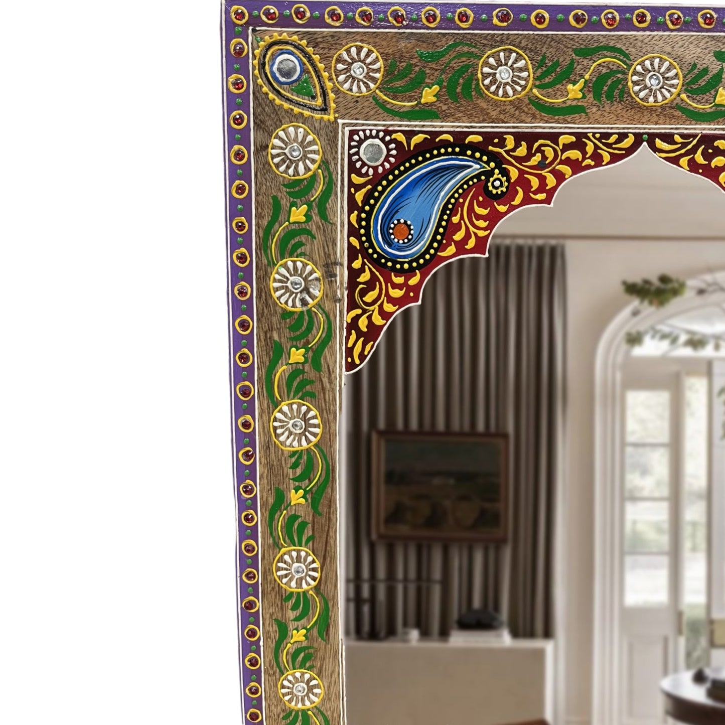 Jharokha Mirror with pearls