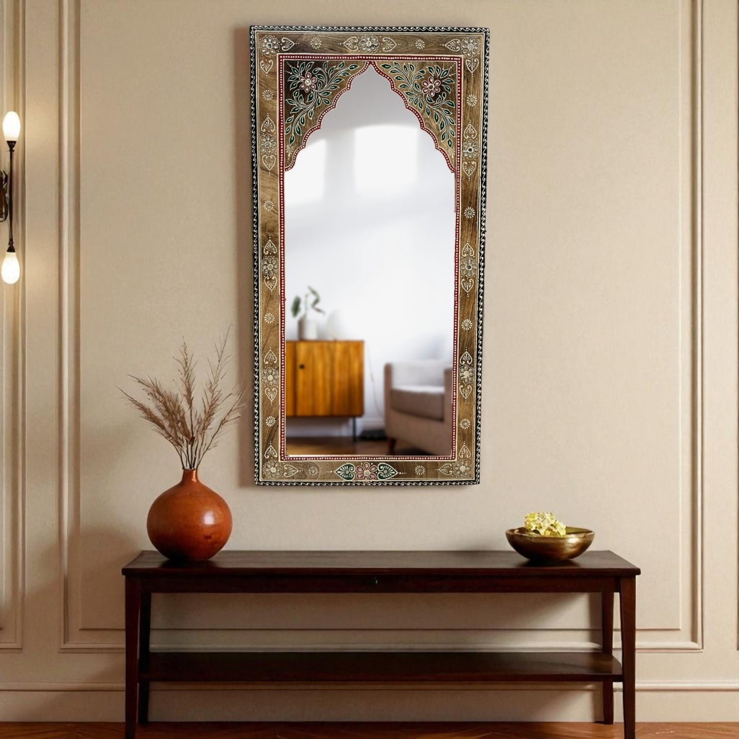Arch Hand Painted Wall Mirror