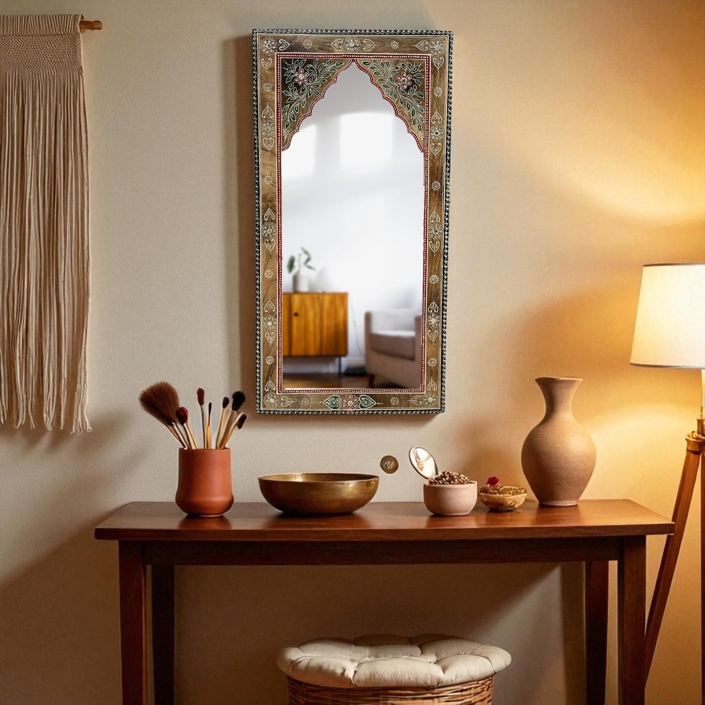 Arch Hand Painted Wall Mirror