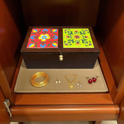 Handcrafted Wooden Storage Box (2 Tile)