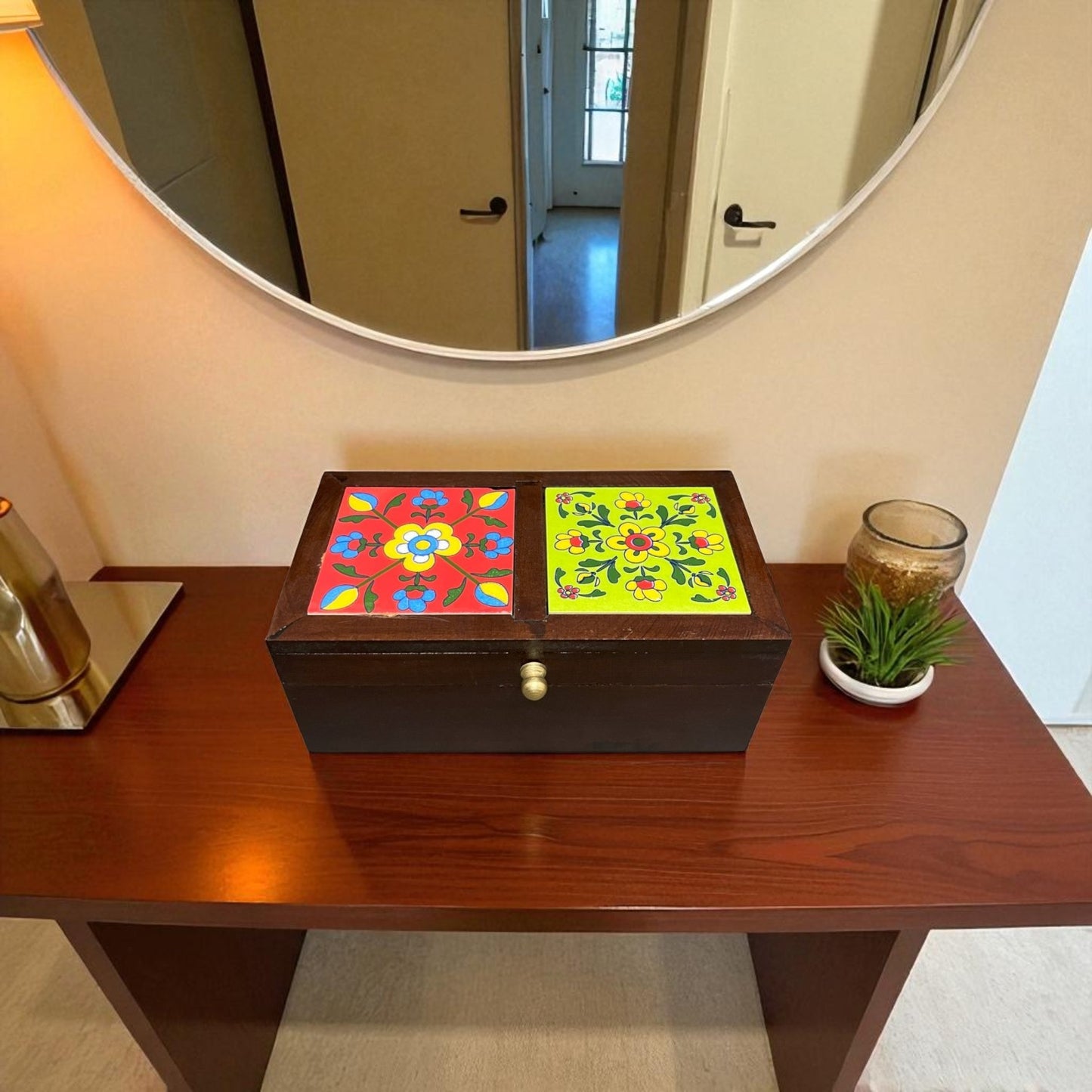 Handcrafted Wooden Storage Box (2 Tile)