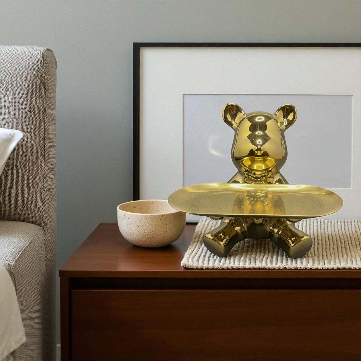 Gold Teddy Bear Tray