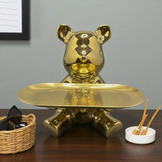 Gold Teddy Bear Tray