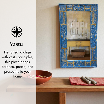 Distressed Blue Mirror