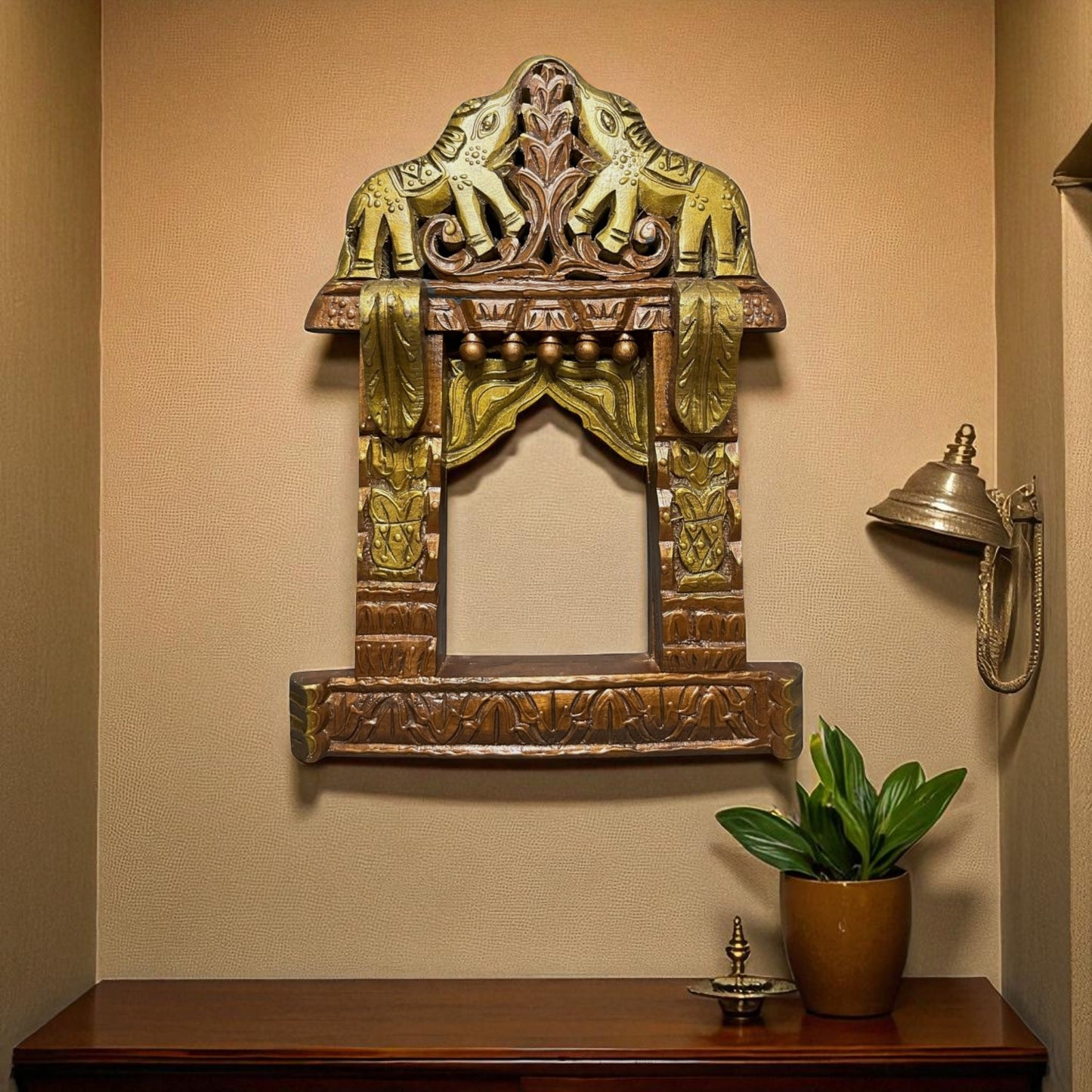 Handcrafted Jharokha Frame - Elephant